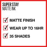 Maybelline Super Stay Matte Ink Liquid Lipstick Makeup, Long Lasting High Impact Color, Up to 16H Wear, Exhilarator, Ruby Red, 1 Count - Image 6